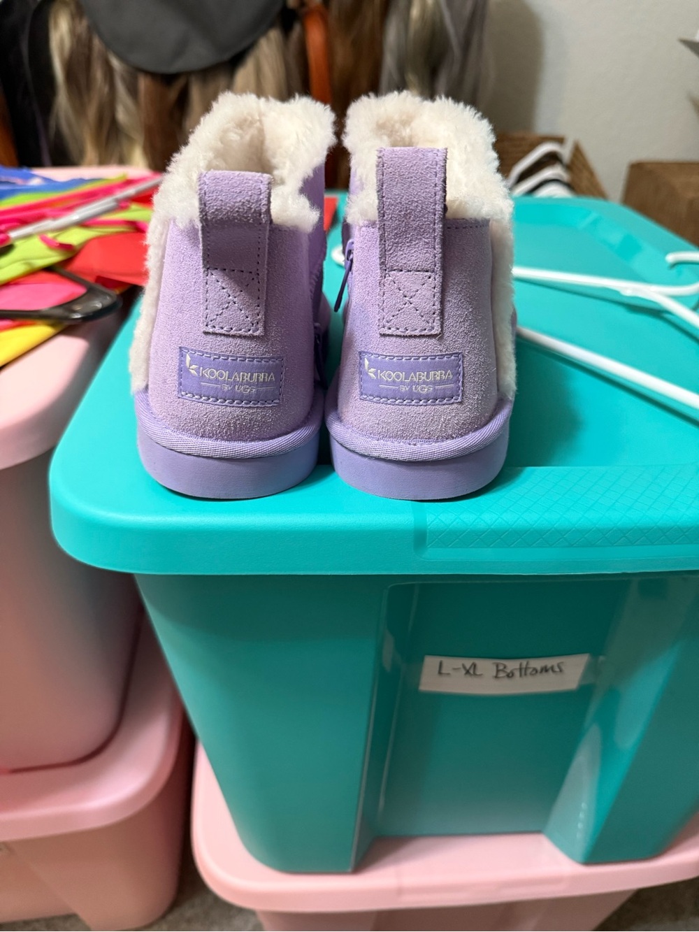 Koolaburra Lavender Faux-Fur Lined Kids Ankle Boots - Picture 3 of 5